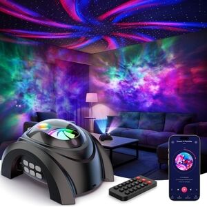 Dual Lens Galaxy Projector, Star Projector - 58 Light Effects, Bluetooth Speaker